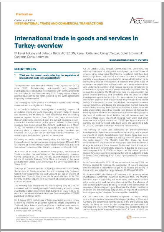 International Trade in Goods and Services, Sale and Storage of Goods 2020- Practical Law
