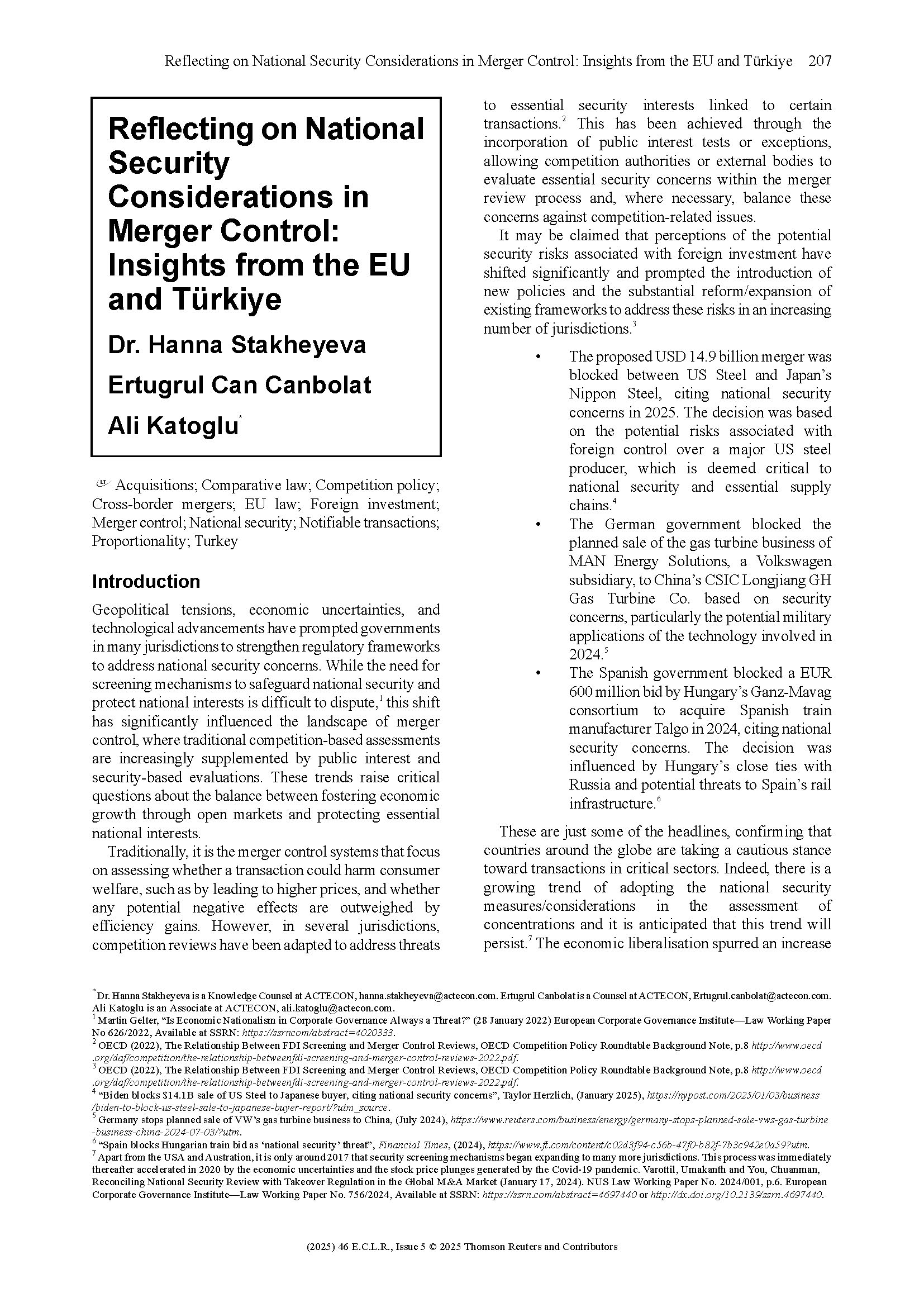 European Competition Law Review, 2025, Issue 5, Türkiye Chapter