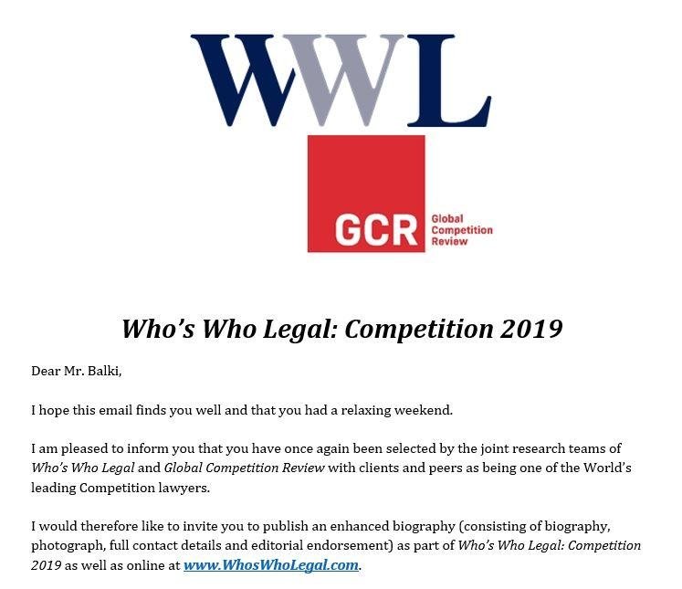 Who's Who Legal 2019-World's Leading Competition Lawyers 2019
